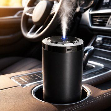 Увлажнитель воздуха автомобильный USB Type C с парфюмом в комплекте черный 1689 фото
