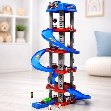 Детский гоночный трек Parking Racing с машинкой в ​​комплекте, 62 детали 1384 фото
