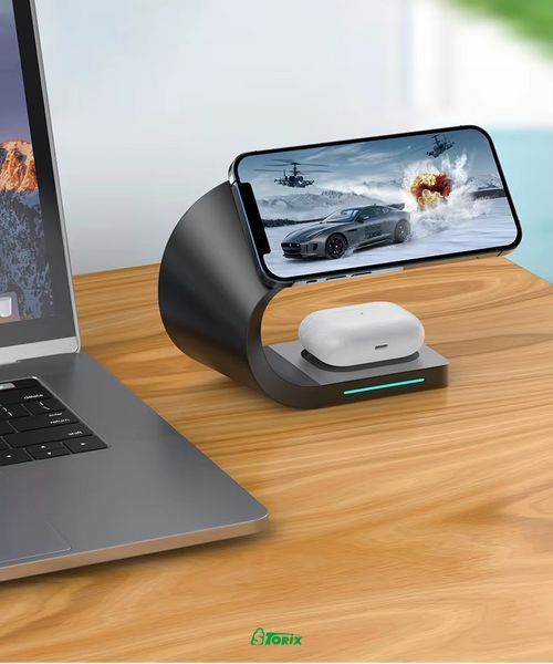 Зарядний пристрій бездротовий MagSafe Y35 3в1 4777 фото