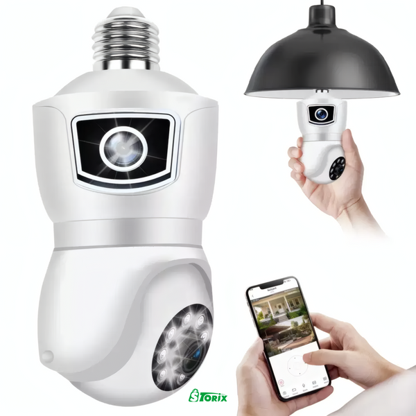 Камера відеоспостереження PTZ-Lamp E9 з подвійним об&rsquo;єктивом 1080P та патроном 0058 фото