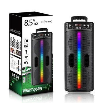 Колонка портативна Bluetooth з RGB-підсвіткою та мікрофоном  1051 фото