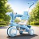 Велосипед триколісний Baby Carriage з батьківською ручкою та кошиком, блакитний 1560 фото 1