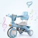 Велосипед триколісний Baby Carriage з батьківською ручкою та кошиком, блакитний 1560 фото 4