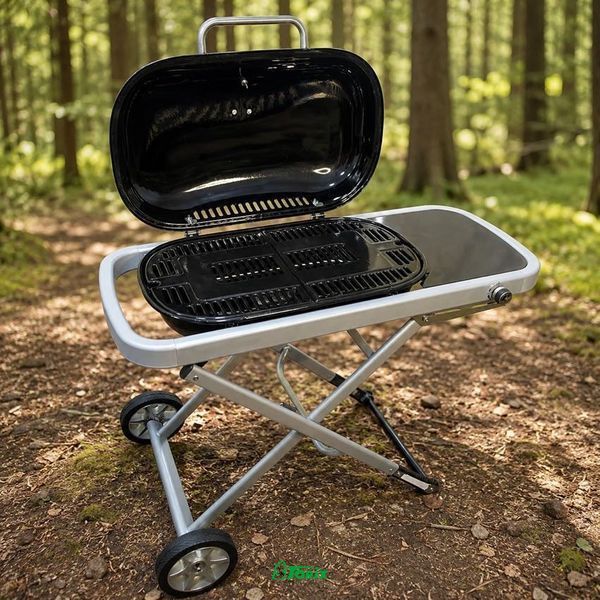 Гриль газовый Weber Traveler складной на колесах 100х45х80 см 1563 фото