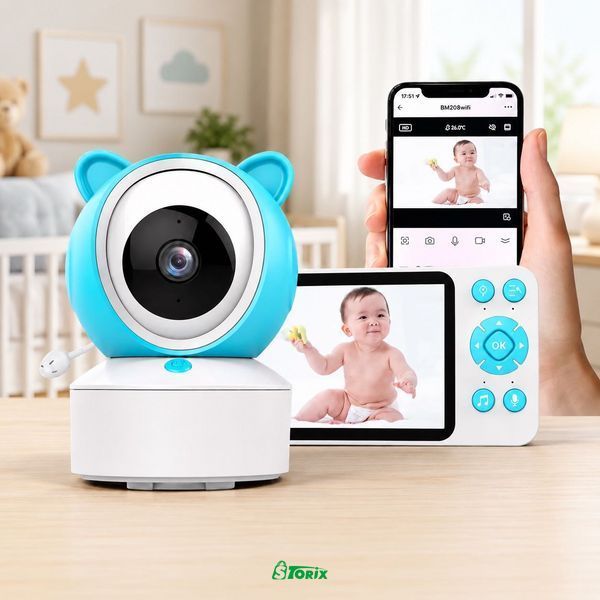 Відеоняня C8 WiFi APP з LCD монітором 5 дюймів Full HD 1080P нічним баченням 1716 фото
