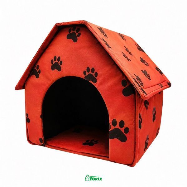 Домик Portable Dog House складной для собак и кошек 45х41х45 см красный 1641 фото