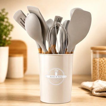 Набір кухонного приладдя Kitchen&Dining 12 предметів з підставкою 1260 фото