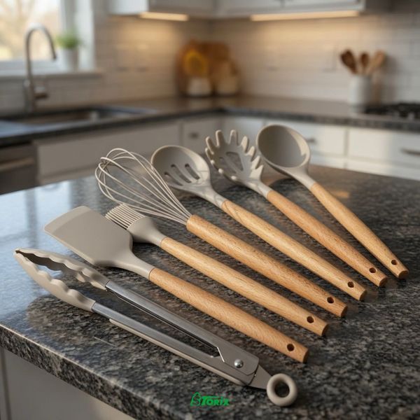 Набір кухонного приладдя Kitchen&Dining 12 предметів з підставкою 1260 фото