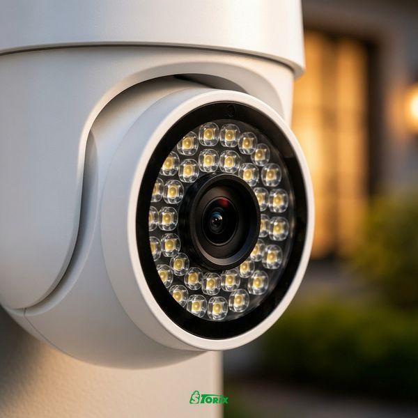 Уличная IP камера видеонаблюдения с двумя линзами и ночным видением 1523 фото