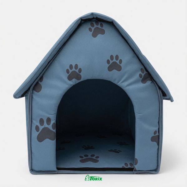 Домик Portable Dog House складной для собак и кошек 45х41х45 см синий 1642 фото