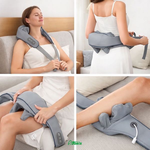Массажер для шеи, плеч, спины и поясницы Neck Kneading с подогревом 1374 фото