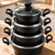 Набір каструль HotChef Granite Coating 10 предметів чорний 1735 фото 2
