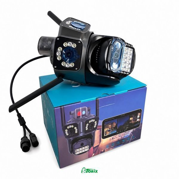 Камера видеонаблюдения Wi-Fi 9MP 3в1 с 3 объективами и iCSee 1530 фото