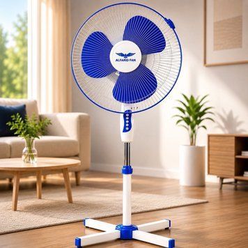 Вентилятор підлоговий Alfarid Fan 18 дюймів, 3 швидкості, синій 1583 фото