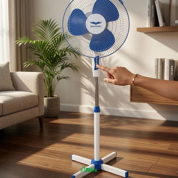Вентилятор підлоговий Alfarid Fan 18 дюймів, 3 швидкості, синій 1583 фото