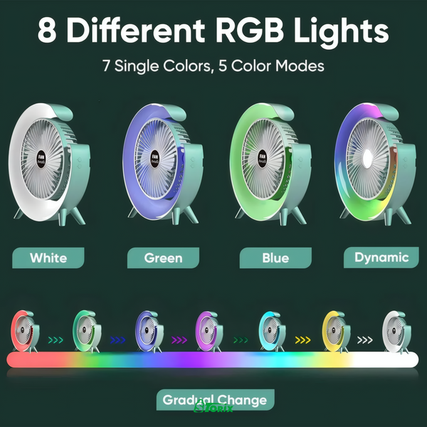 Вентилятор настільний з RGB-підсвічуванням, від USB 5243 фото